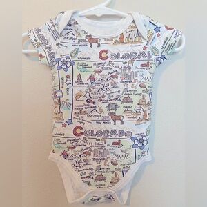 🏞️ Fish Kiss Colorado Map Baby One-Piece